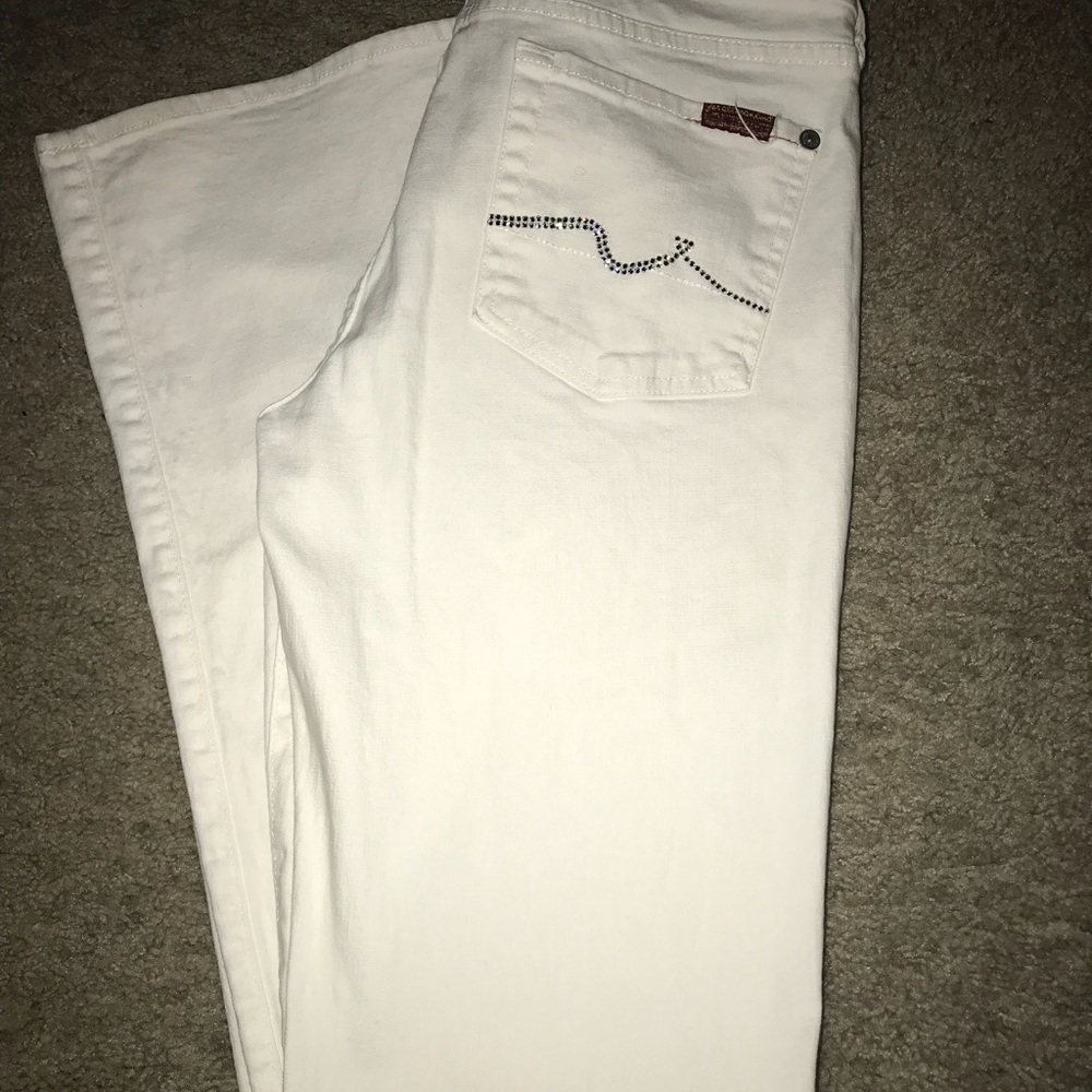 7 For All Mankind White Jeans